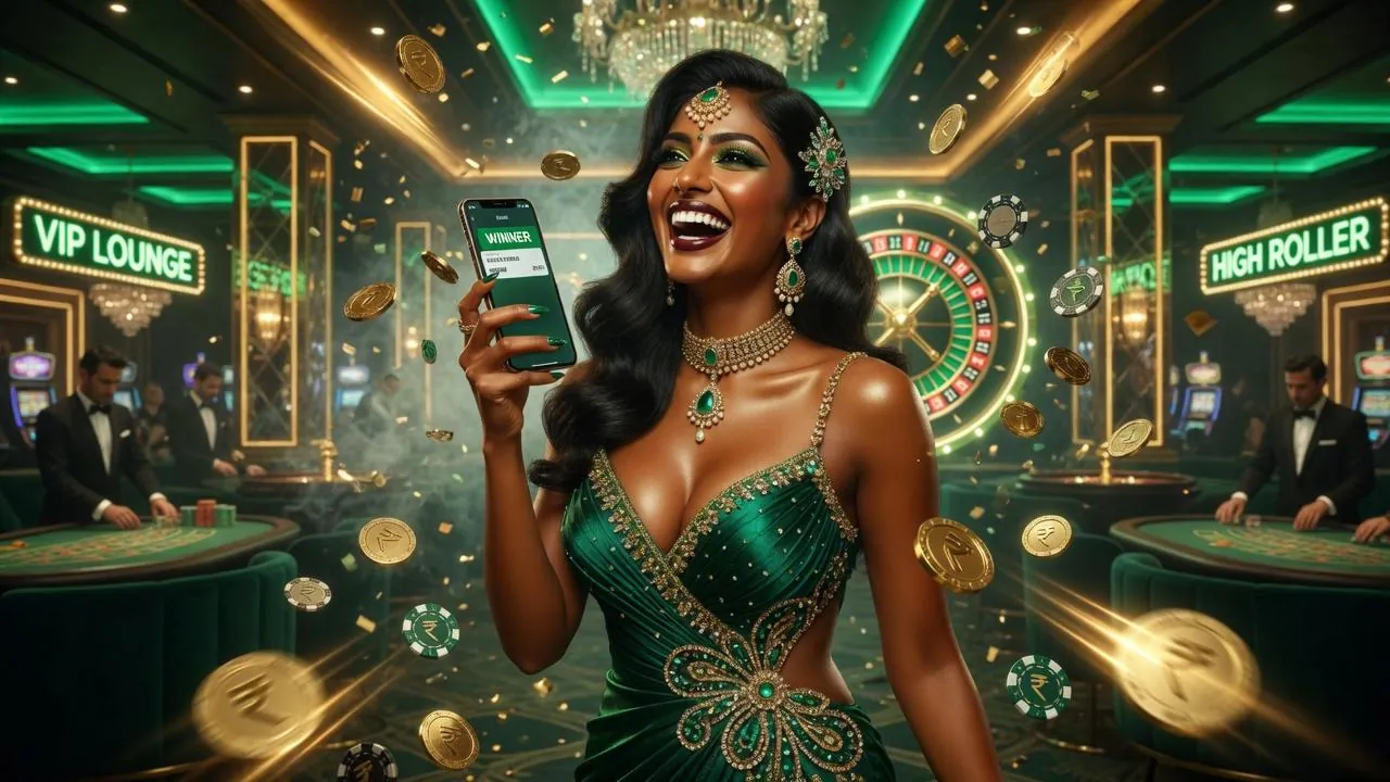 Illustration: mobile cashout success mood with gold coins — decorative brand art